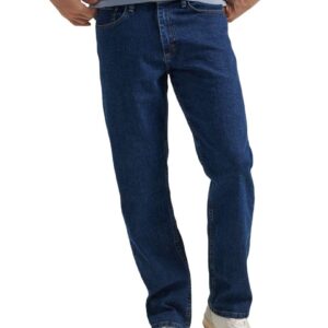 Wrangler Authentics Men's Comfort Flex Waist Relaxed Fit Jean, Dark Stonewash, 40W x 29L