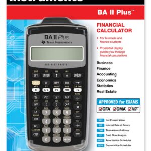 Texas Instruments BA II Plus Financial Calculator, Black Medium